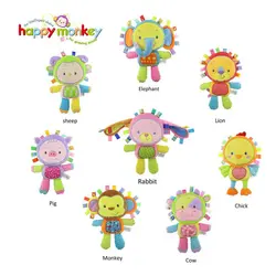 Детские милые плюшевые погремушки для малышей, детские развивающие Обучающие игрушки, подарок для малышей 0-12 месяцев