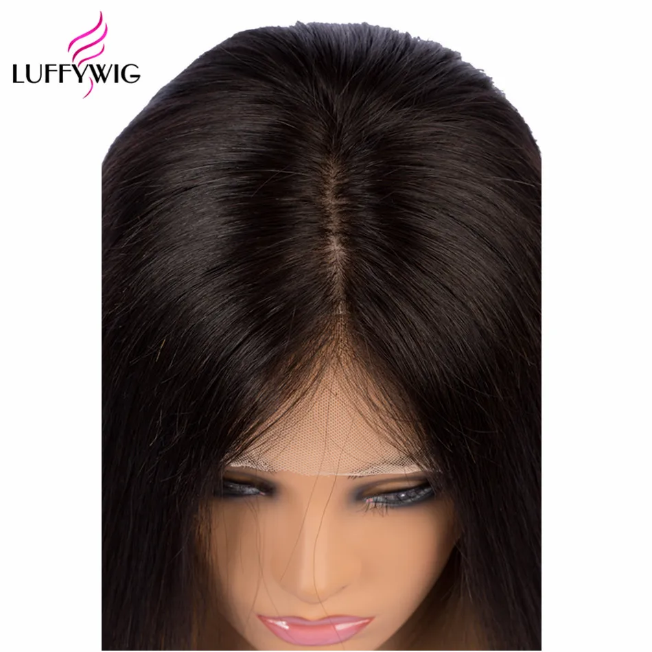 LUFFYHAIR 5*4,5 шелк основа полный шнурок человеческие волосы парики с детскими волосами предварительно сорванные прямые бразильские волосы remy парик шнурка для женщин