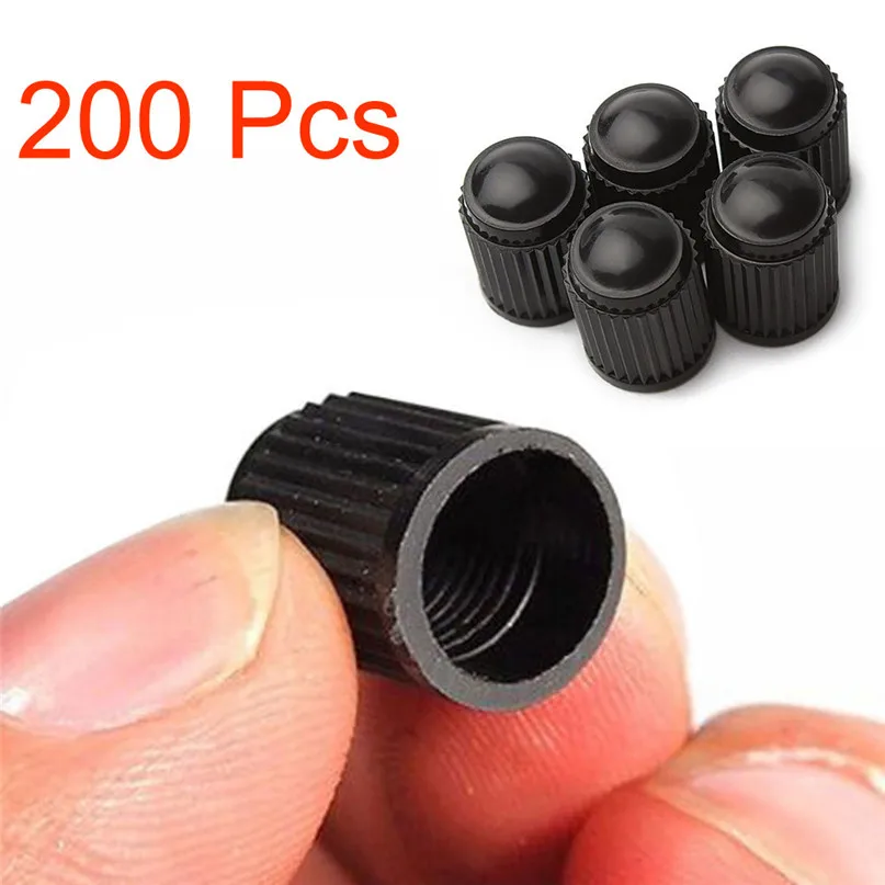 200pcs Spare Black Plastic Motorcyle Bicycle Car Tyre Tire Valve Dust Cap Cover wheel caps bicycle accessories #2M22 (3)