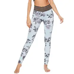 Спорт Femme фитнес Bas Pantalon Спорт Femme 2019 женская летняя кружевная Талия цифровая печать база для похудения треники Z4