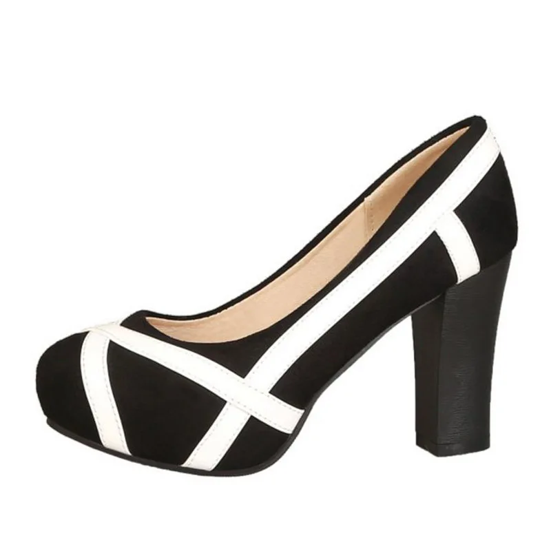 Taoffen Women Plus Size 33-46 Party Mixed Colors Pumps Sexy Black Super High Heel Shoes Women Office Ladies Wedding Pumps