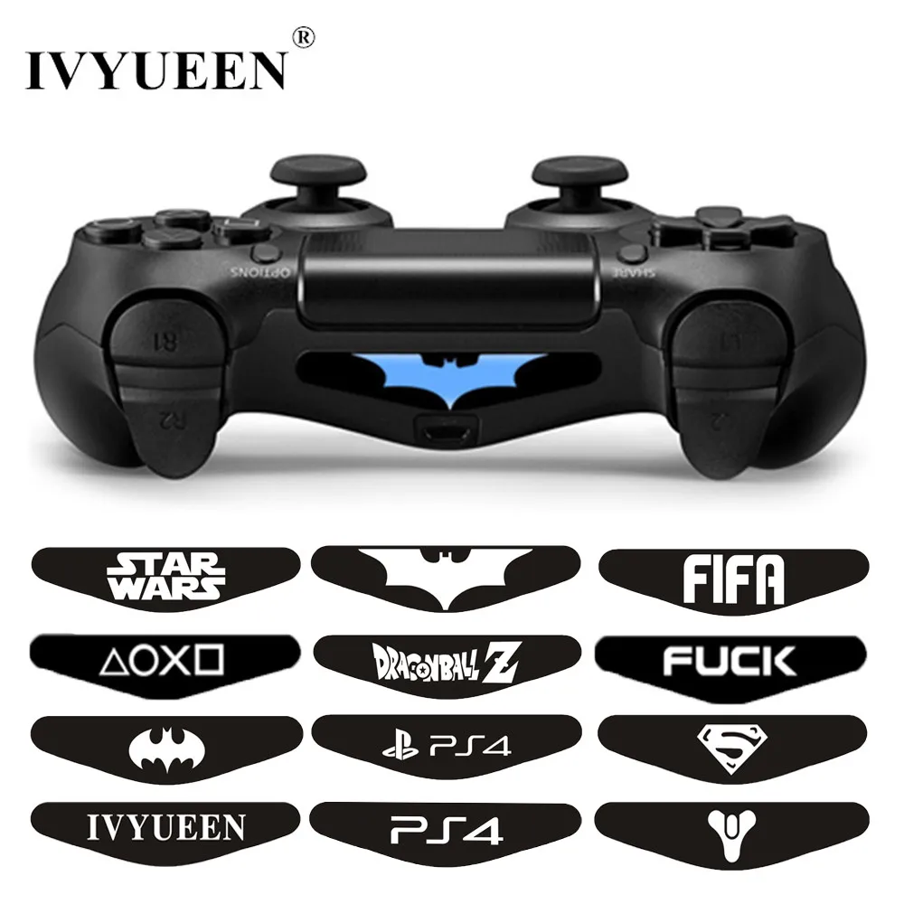 

IVYUEEN Custom 2 PCS Game Light Bar Vinyl Stickers Decal Led Lightbar Cover For Playstation Dualshock 4 PS4 PRO Slim Controller