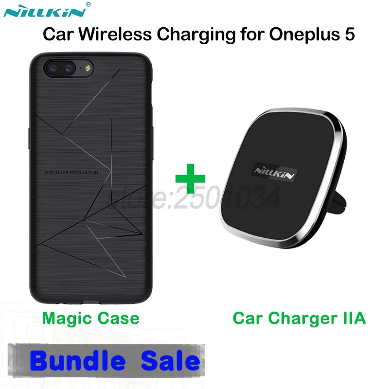 

NILLKIN Car Magnetic Wireless Charger Air Vent Mount Car Charger + Wireless Charging Receiver Case for Oneplus 5 Oneplus5