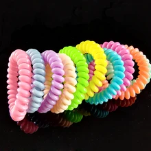 Magnetic Spiral Colorful transparent Plastic Hair Tie Telephone Line Shaped Elastic Hair Band fire extinguisher shaped land line telephone