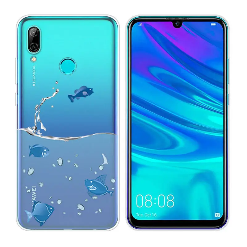 Fundas for Huawei P Smart 2019 Transparent Back Phone Case FOR P Smart 2019 6.21 inch Soft TPU Painted PSmart 2019 Cases Shell  (23)