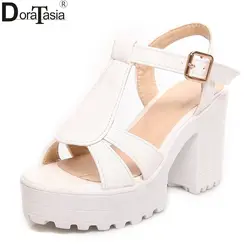 Doratasia/Коллекция 2019, модные летние сандалии с пряжкой на ремешке, женская обувь на квадратном каблуке, оптовая продажа, женская обувь