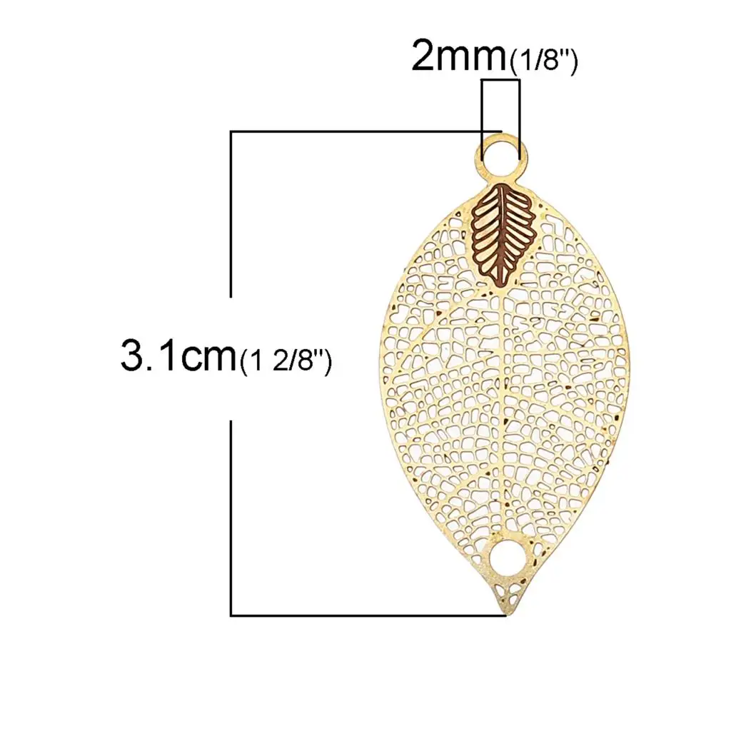 DoreenBeads النحاس/النحاس موصلات النتائج مجوهرات ورقة النحاس لهجة فارغة 31 ملليمتر (1 2/8 \