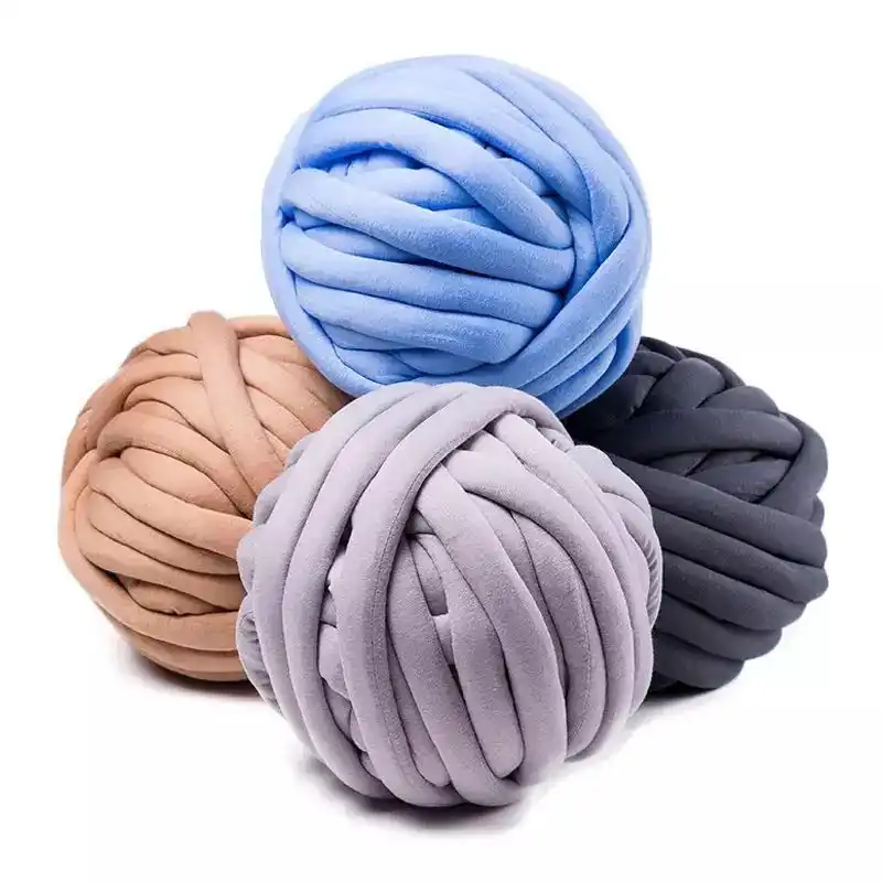 high quality chunky cotton tube yarn DIY bulky Arm knitting blanket