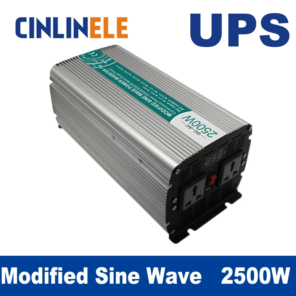 

Universal inverter UPS+Charge 2500W Modified Sine Wave Inverter CLM2500A DC 12V 24V 48V to AC 110V 220V 2500W Surge Power 5000W
