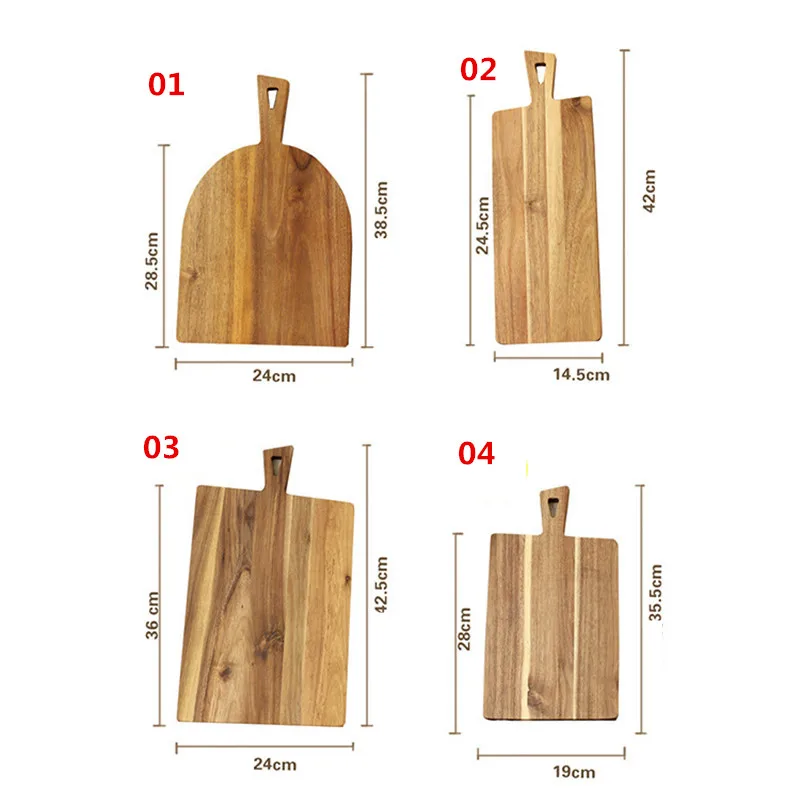 Новое поступление, натуральное дерево акации, хлебные Разделочные Блоки для пиццы, разделочная доска, пищевая Фруктовая тарелка, инструмент для выпечки, кухонные аксессуары