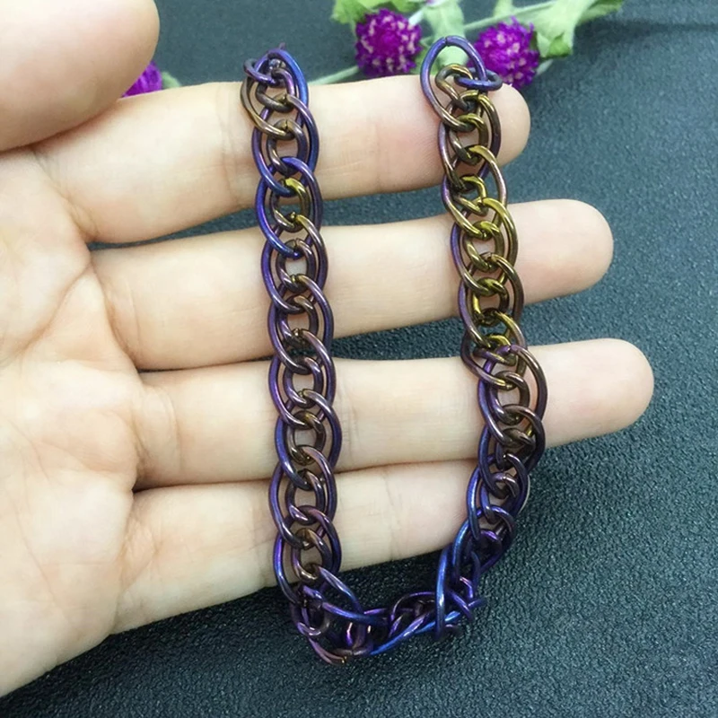 

Pure Titanium Chain Bracelet for His Sensitive Skin, Robust Chain Titanium Bracelet
