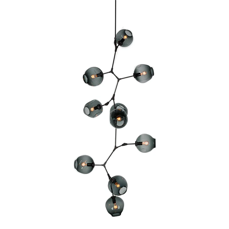 

Post modern vertical 11 head LED Chandelier Light Nordic Art Decoration molecule structure with E27 3W led lamp for villa hall