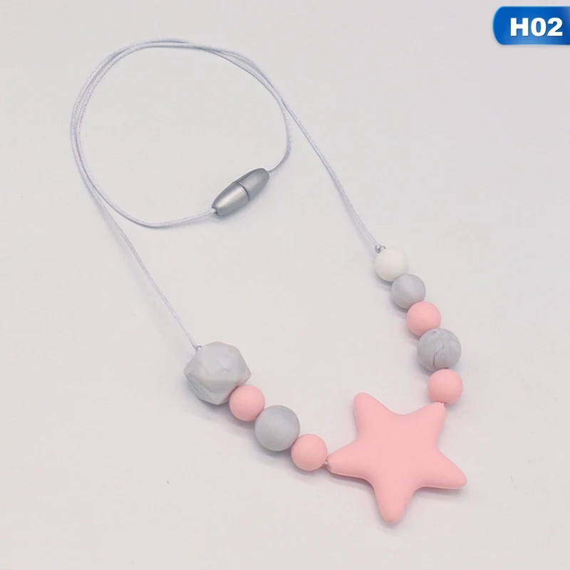 

Hot Sale Personalised Baby Silicone Teether Pacifier Clip Holder Five-pointed Star Chew Toy Free Teething Baby Shower Gift