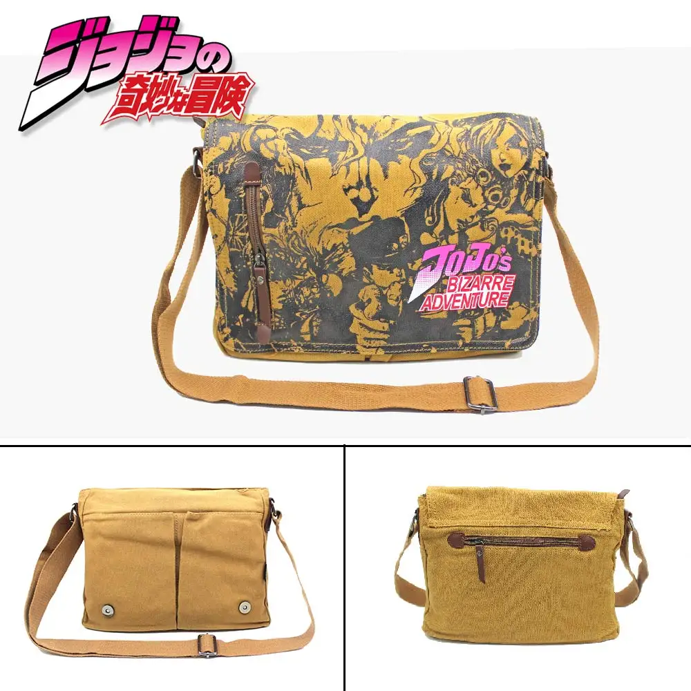 

Anime JoJo's Bizarre Adventure Fashion Canvas Shoulder bag zipper Messenger bag School bag Men women Crossbody Bag Satchel