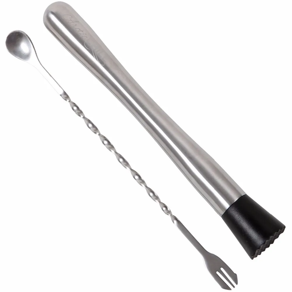 10" Cocktail Muddler & Mixing Spoon Make Flavour Bursting Cocktails