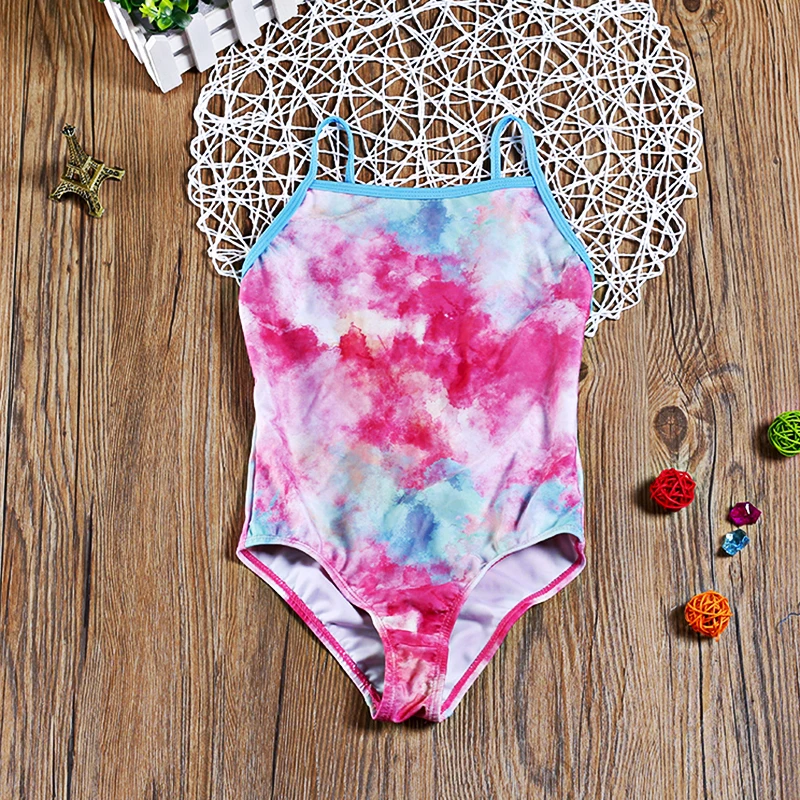 6 16T One Piece Girls Swimsuit Colorful Printed Swimwear For Girls