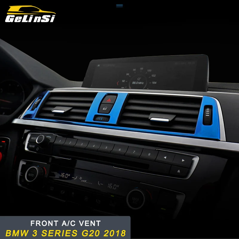 

GELINSI front A/C vent air condition vent frame trim Sticker Cover Accessories For BMW 3 series F30 2018 Auto Car