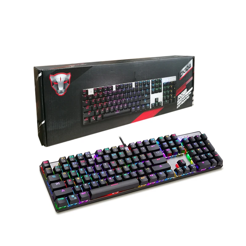 

Motospeed CK104 Wired Mechanical Keyboard Russian English Metal Keyboard RGB Blue Red Switch Keyboard for Gaming