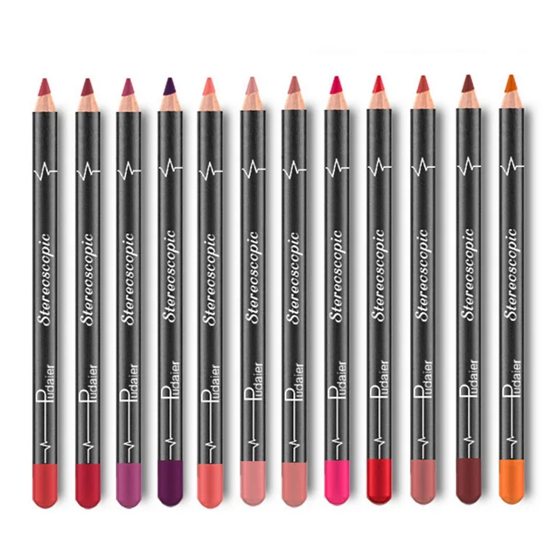 

Pudaier Waterproof Lipstick Makeup Long Lasting Contour Lip Liner Moisturizing Batom Levre Pintalabios Lip Stick Kit Brand 12pcs