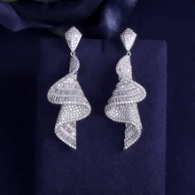 Jankelly модные серьги с кубическим цирконием AAA, Женские уникальные ювелирные изделия