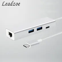 Алюминиевый USB C концентратор, Leadzoe type C до 2 портов USB 3,0 концентратор с зарядка PD порт и Sup порт s 10/100/1000 гигабитный Ethernet адаптер