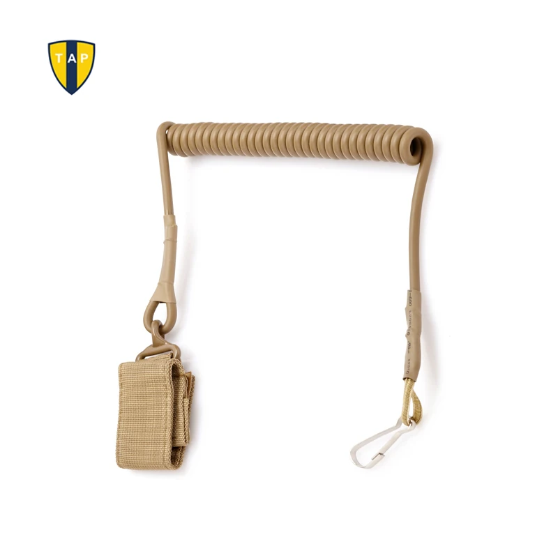 Adjustable Tactical Pistol Hand Gun Secure Spring Lanyard Sling with Belt Outdoor Combat Gearin