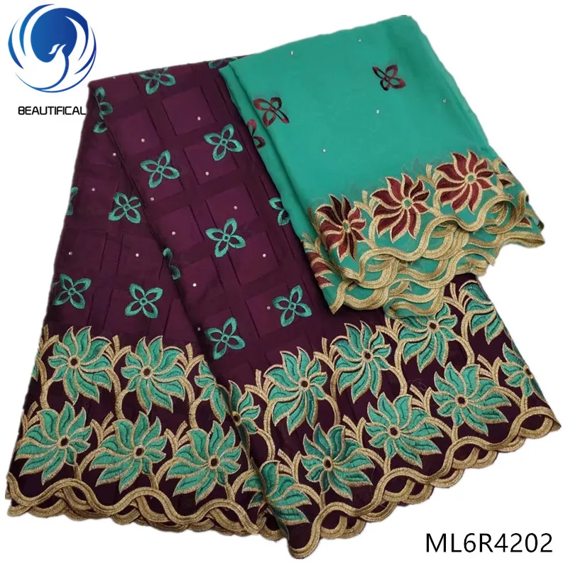 

BEAUTIFICAL african lace fabrics 7yards embroidery swiss voile lace fabric Latest style nigerian cotton lace fabric ML6R42
