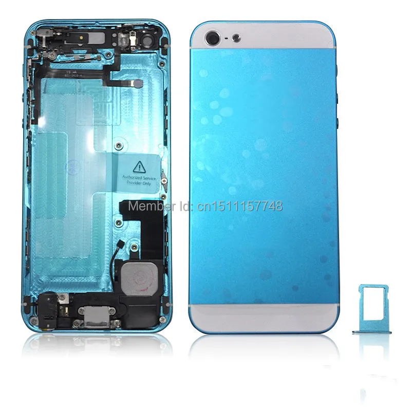 Blue back housing assembly Plated Chassis Middle Frame Assembly With Flex Cable Other Repairment Parts for iPhone 5 | Мобильные