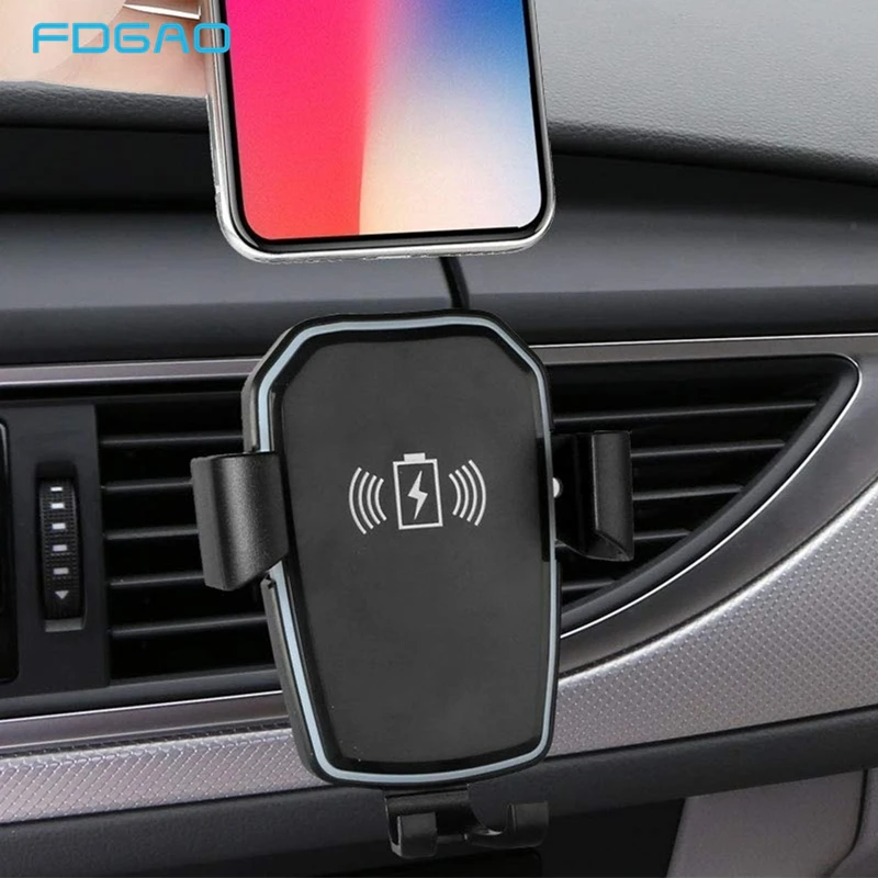 FDGAO Qi Car Wireless Charger For iPhone XS X 8 Car Air Vent Mount Phone Holder USB Wireless Charging for Samsung S9 S8 Note 9 8 FDGAO Qi Car Wireless Charger For iPhone XS X 8 Car Air Vent Mount Phone Holder USB Wireless Charging for Samsung S9 S8 Note 9 8
