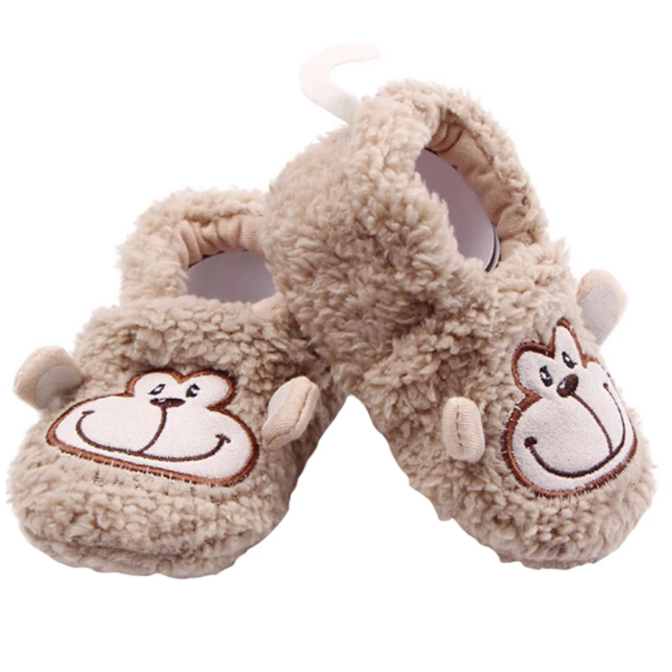 Winter Baby Shoes Infant First Walkers Plush Warm Slipper Toddler Crib Shoes Baby Walker Boy Girl Booties for 0-12 Months