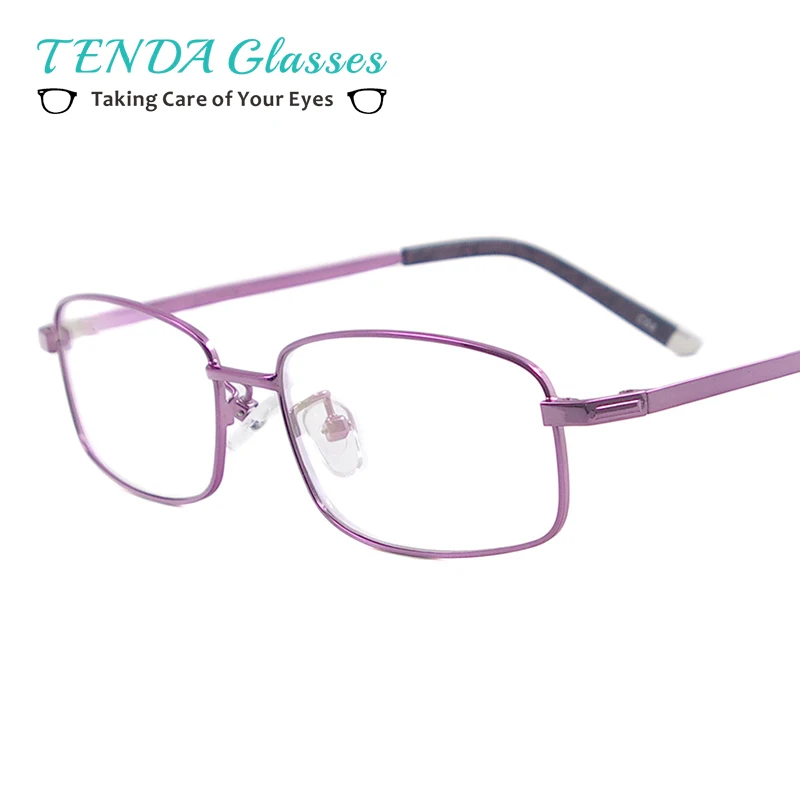 

Women Flexible Memory Titanium Rectangle Eyeglasses Full Frame Colourful Fashion Spectacles For Prescription Lenses
