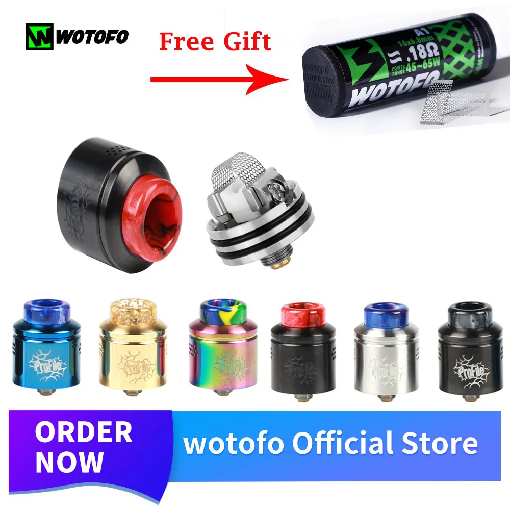 

Original Wotofo Profile RDA Atomizer With Profile Mesh Vape Tank Vaporizer Rebuilding Dripping RDA 510 Vape elektronik sigara