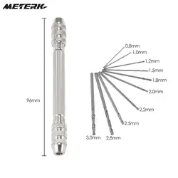 Мини-набор ручных сверл W/10 шт.. высокоскоростной стальной твист сверло набор сверл Держатель двойной патрон ручная дрель маленький