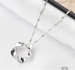 Новое поступление стерлингового серебра 925 Jewelly звезда ожерелье, Женские Подвески подарок на день рождения