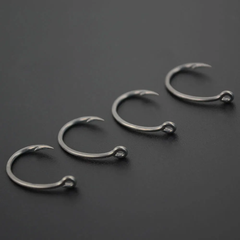 100pcs Teflon Coating High Carbon Stainless Steel Barbed hooks Carp Fishing Hooks Pack with Retail Original Box 8011
