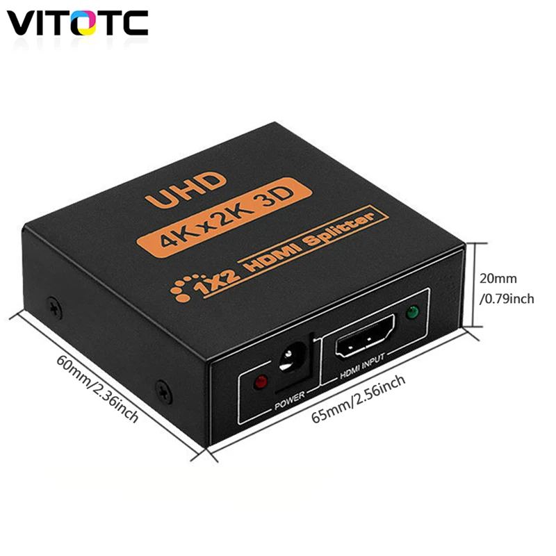 1 в 2 выхода HDMI сплиттер переключатель Verteiler для 1080P 3D HDCP HDTV Full HD PC PS3 с AC/DC адаптер