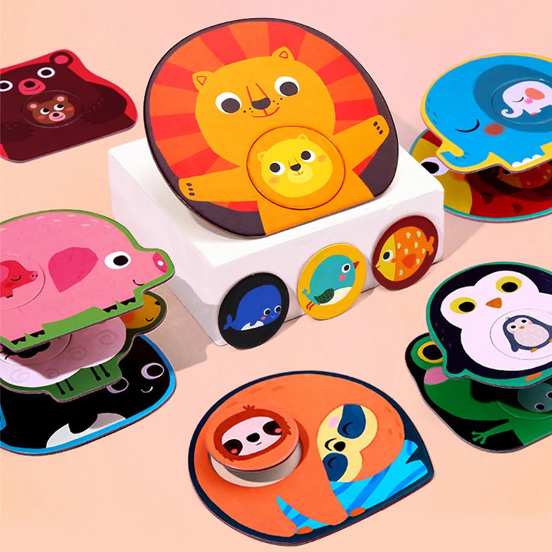 

New Arrival Baby Toy Kids Early Learning Educatonal Training Matching Puzzle Cognitive Animals Set Pair Puzzle Baby Toys Gifts