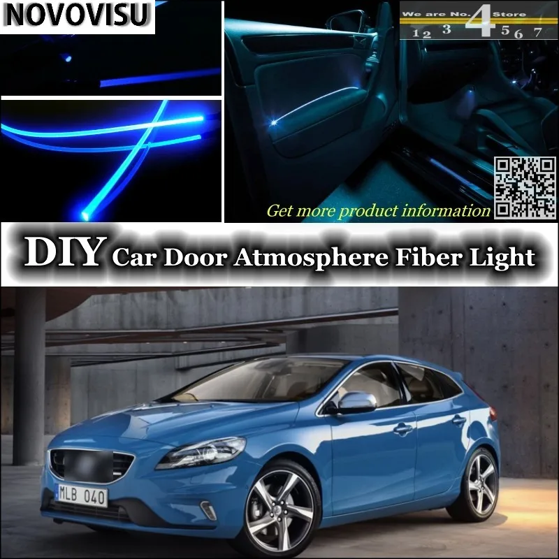 NOVOVISU для Volvo V40 P1 внутренний светильник окружающего воздуха, настроенный атмосферный волоконно-оптический ленточный светильник s внутренняя дверная панель освещения, ремонт