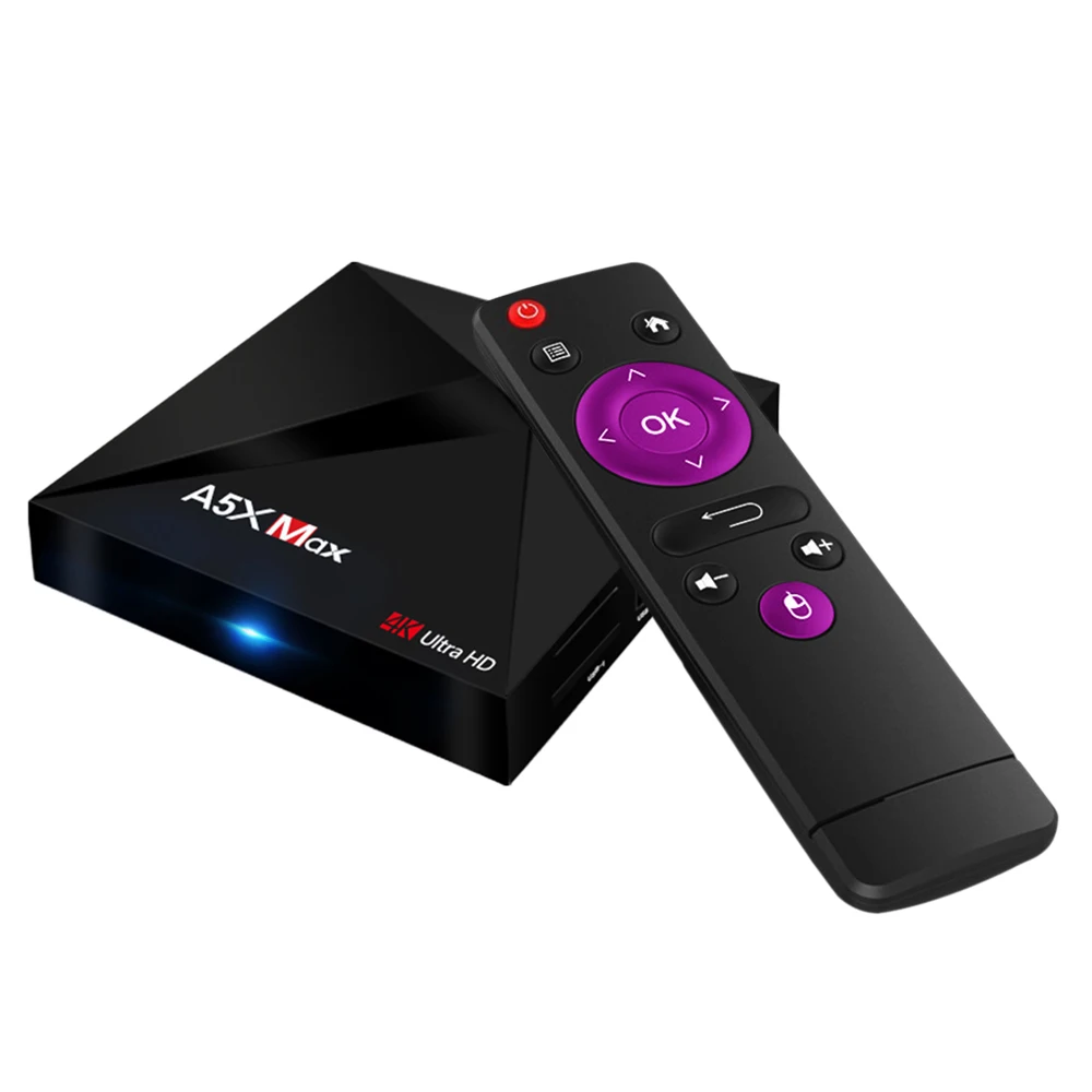 Android tv Box A5X Max Smart Android 9,0 tv Box 4 ГБ/32 ГБ RK3328 4K VP9 H.265 HDR10 USB3.0 DLNA Miracast WiFi LAN Bluetooth V4.1 HD медиаплеер