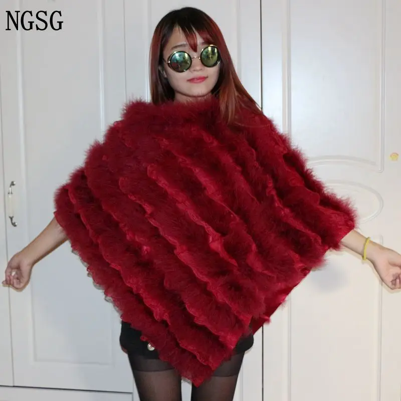 

NGSG 6 colors Spring Real Natural Fur Feather Shawl Cape Woman Soft Genuine Pink Fur Ostrich Hair Lace Pashmina Lady ER4021-16