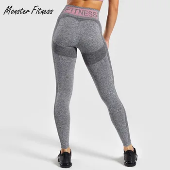 

2019 Stretchy Gym Tights Flex Seamless Leggings Tummy Control Yoga Pants High Waist Sport Gym Leggings Running Pants Women