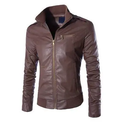 GRTXIN мотоцикл кожаные куртки мужские однотонные деловые повседневные пальто осенне-зимняя кожаная одежда куртка-бомбер для мужчин - Цвет: 02
