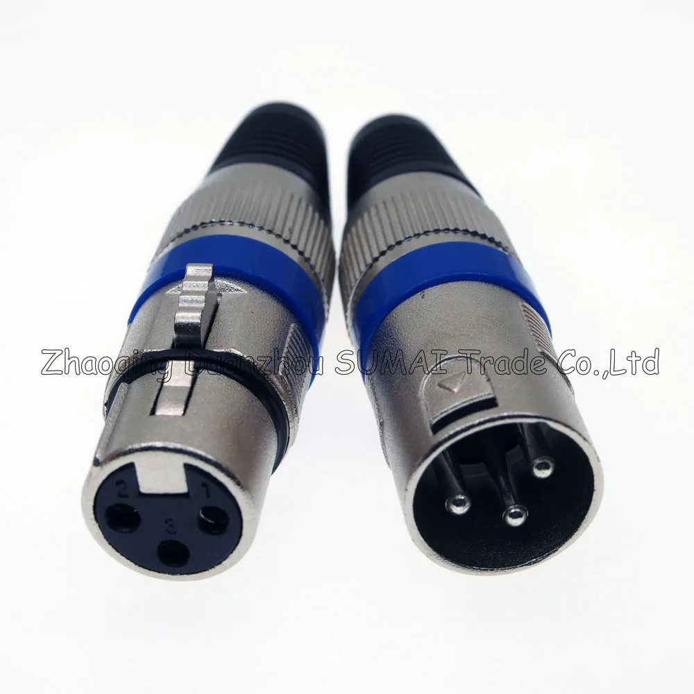 3Pin CANNON KTV аудио MIC разъем XLR 3-контактный для микрофона J3P Серебристый с синим