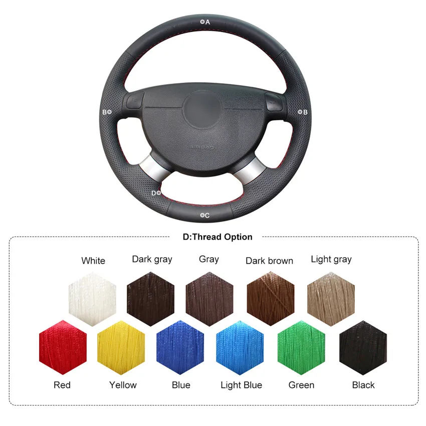 MEWANT черные чехлы на руль из искусственной кожи для Chevrolet Lova Aveo Buick Excelle Daewoo Gentra 2006