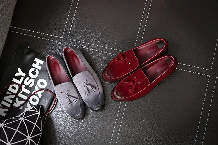 Movechain/мужские классические Мягкие Мокасины с кисточками; мужские повседневные лоферы из натуральной замши; обувь для вождения на плоской подошве; размеры 38-48