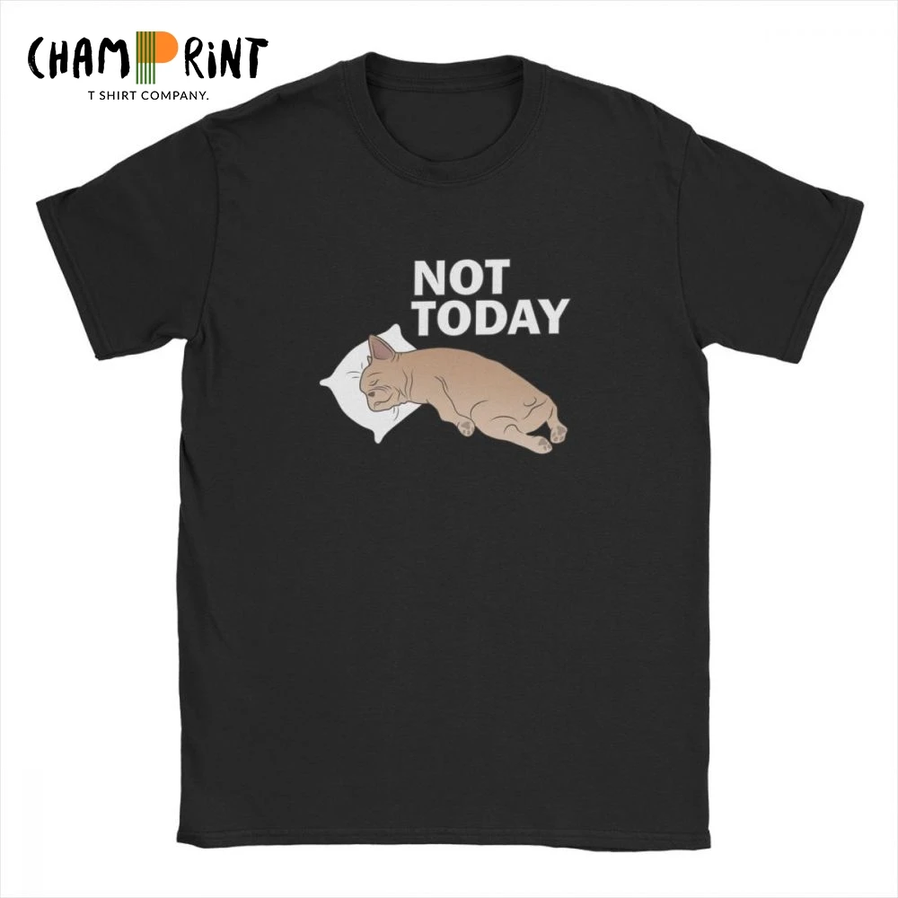 

Lazy Frenchie Dog T Shirts Men Gray Tops Short Sleeve Awesome T-Shirts Crew Neck Cotton Tees Plus Size Tops