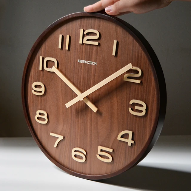 Gran reloj de pared Digital diseño moderno Simple relojes de madera de