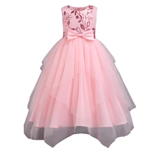 Платье с цветочным узором для девочек; Детские платья принцессы для девочек; свадебное платье подружки невесты; коллекция года; летнее праздничное длинное платье-пачка; одежда для детей