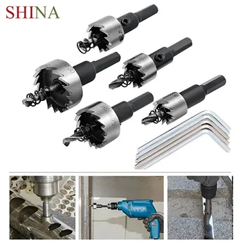 

SHINA 5pcs Carbide Tip HSS Drills Bit Hole Saw Set Stainless Steel Metal Aluminum Alloy Plate-Drilling Tool 16/18.5/20/25/30mm
