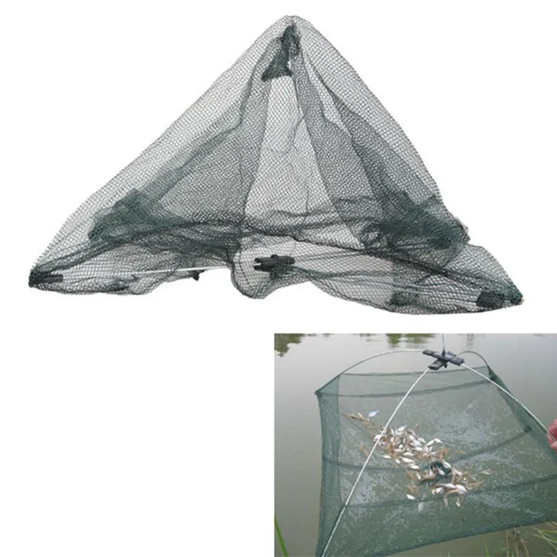 

New 60 x 60cm Folding Fishing Net Nylon Network Shrimp Fish Net Casting Net Fishing Cage Outdoor Fishnet